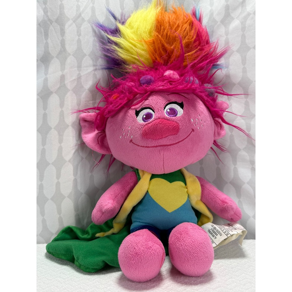 DreamWorks Trolls Poppy Plush Rainbow Hair Sparkle Cape Stuffed Toy‎
